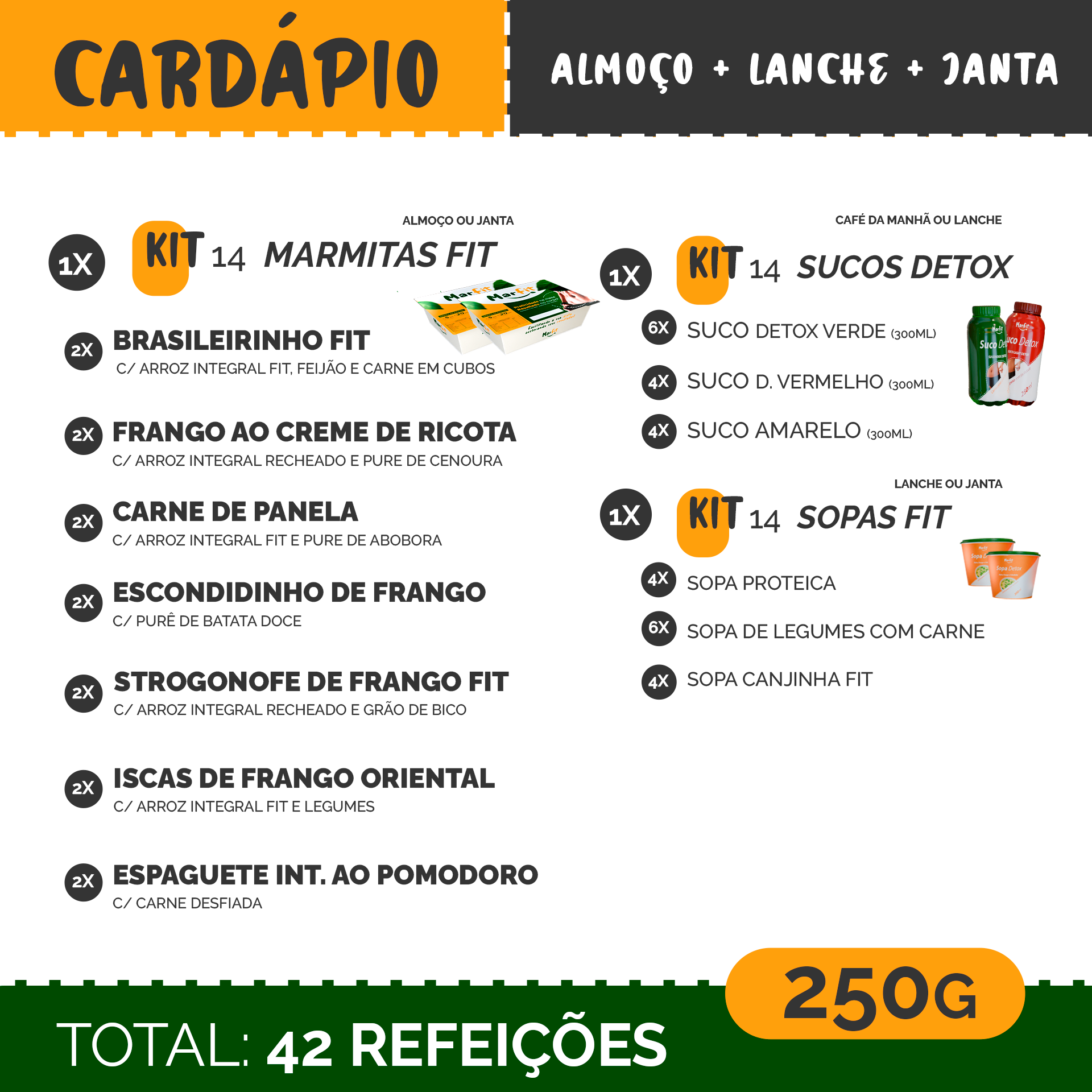 Dieta completa para emagrecer 14 Dias - Almoço, lanche e Janta