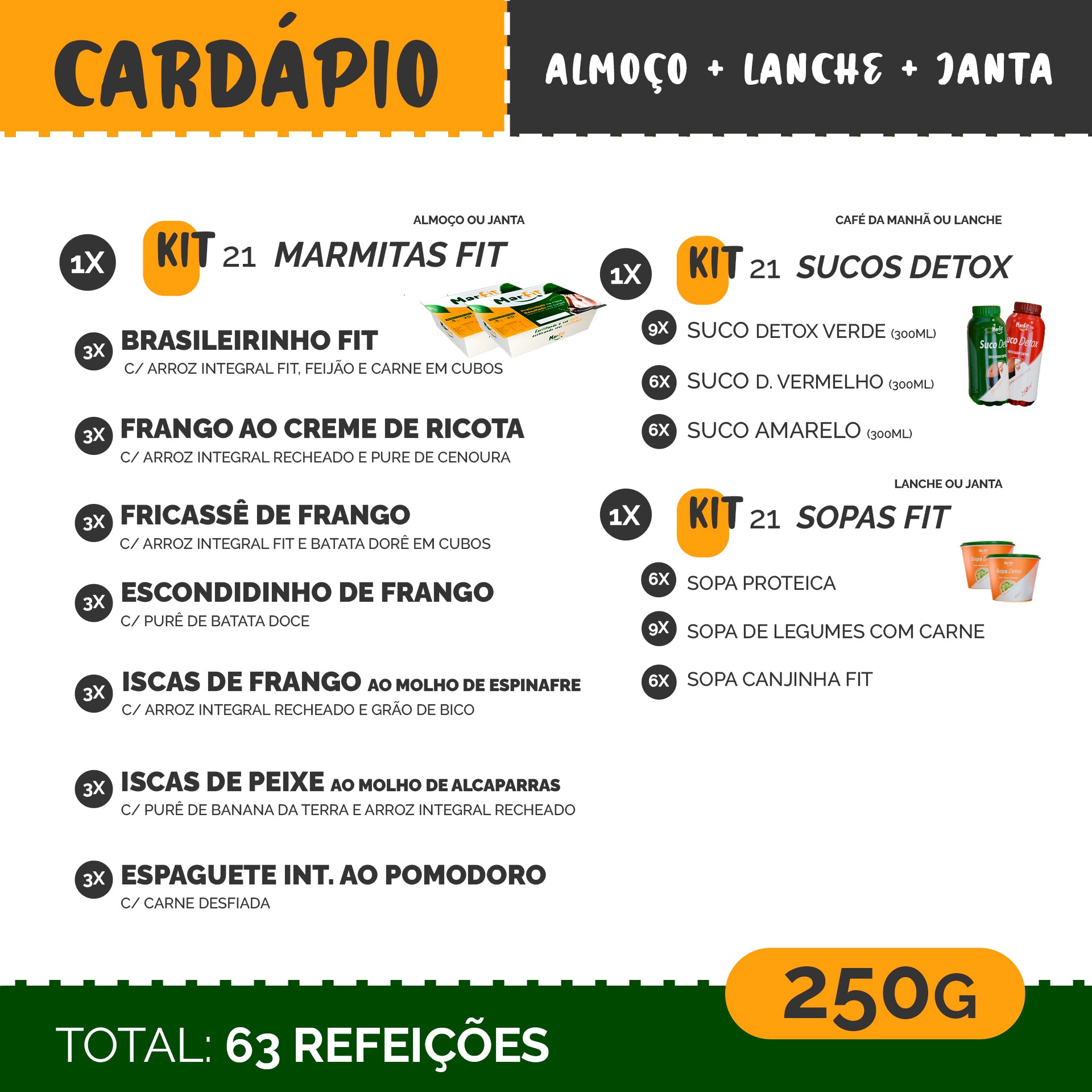 Dieta completa para emagrecer 21 Dias - Almoço, lanche e Janta