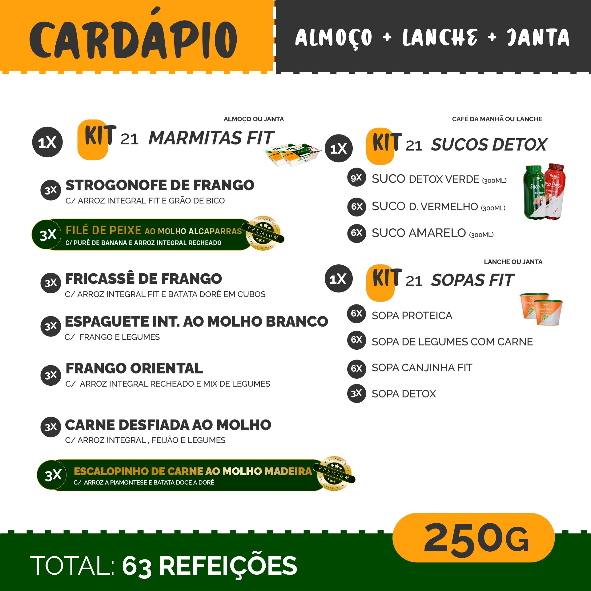 Dieta completa para emagrecer 21 Dias - Almoço, lanche e Janta