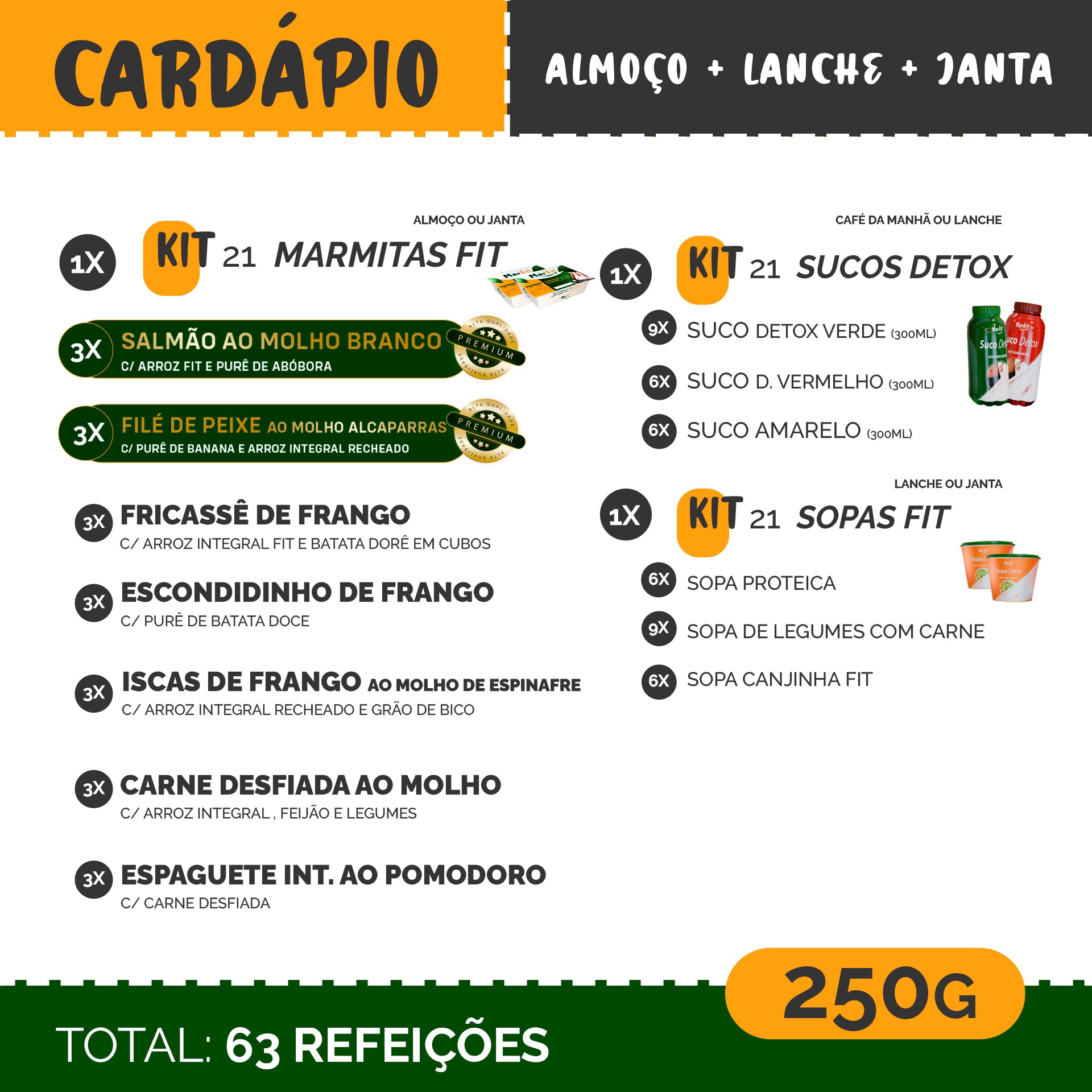Dieta completa para emagrecer 21 Dias - Almoço, lanche e Janta