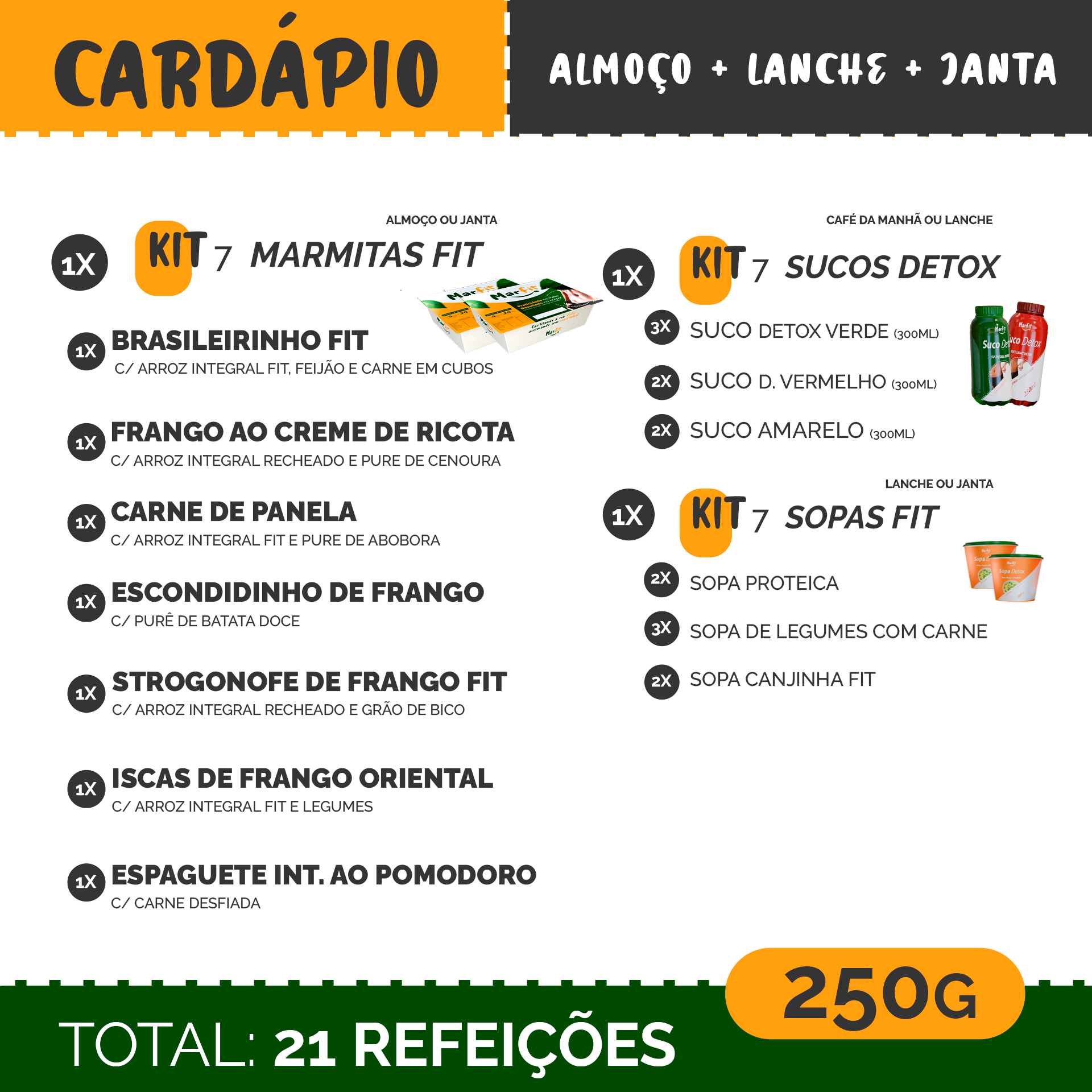 Dieta completa para emagrecer 7 Dias - Almoço, lanche e Janta