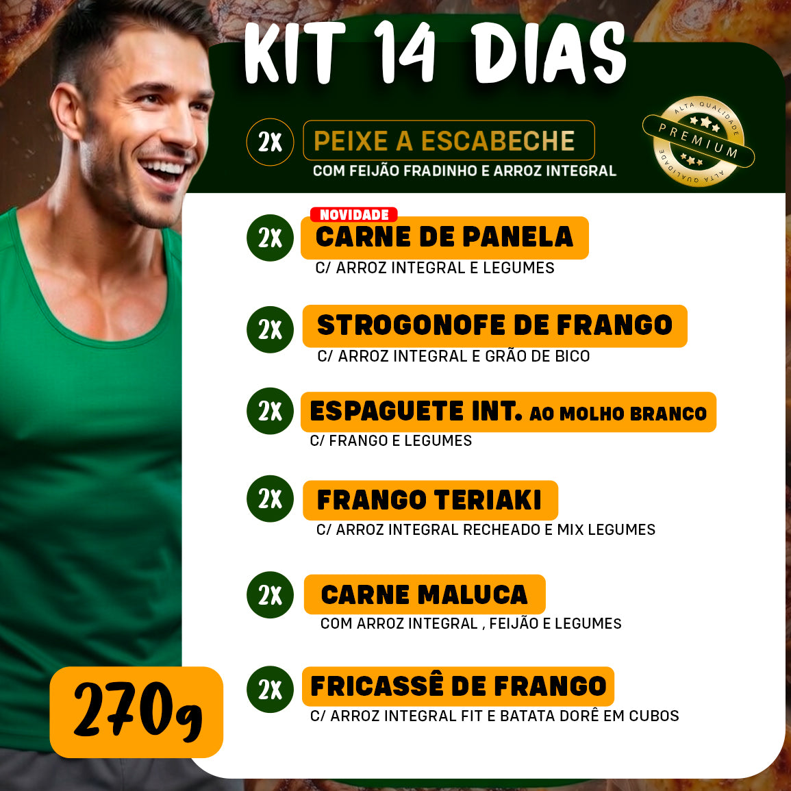 Kit Marmitas Light HIGH PROTEIN 14 Dias
