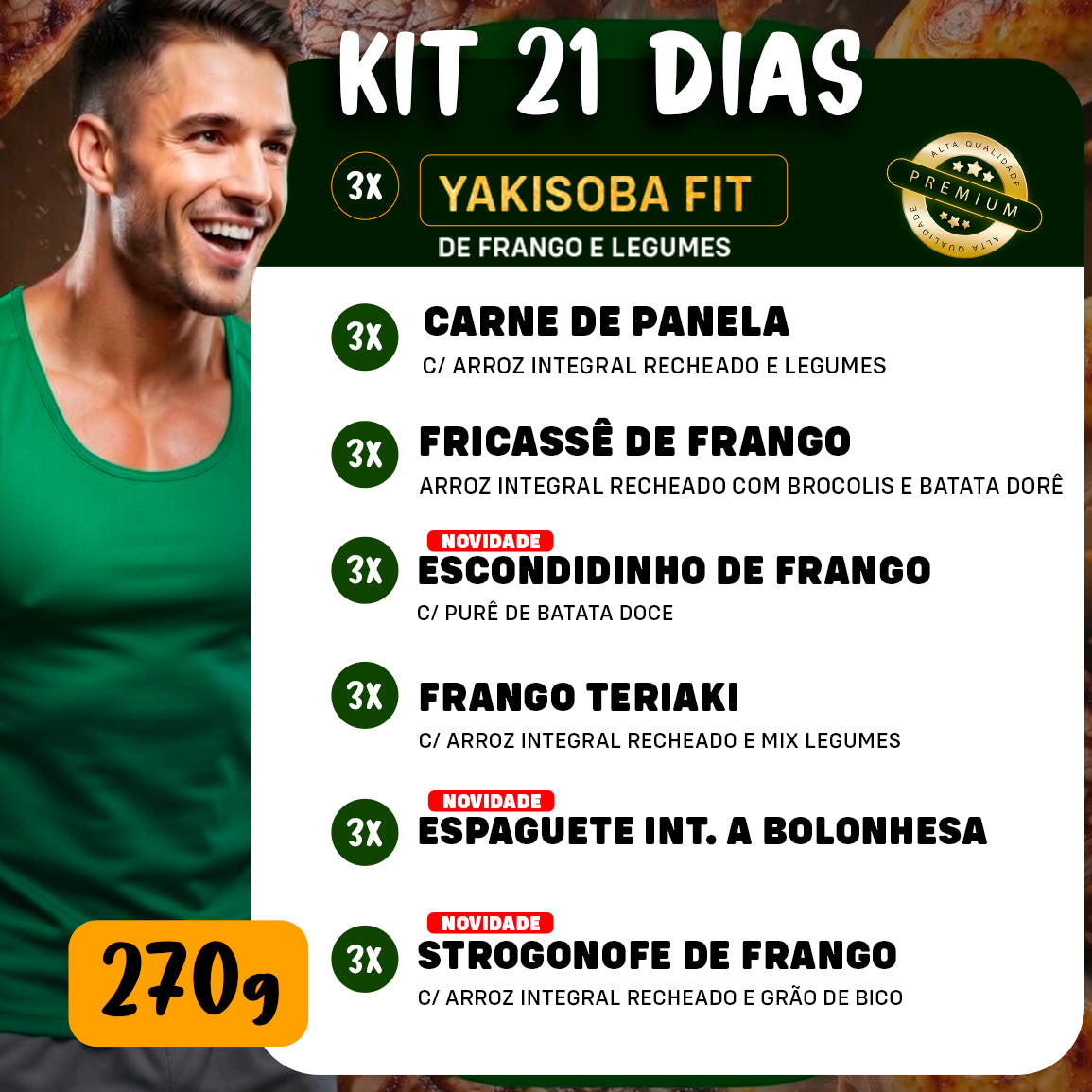 Kit Marmitas Light HIGH PROTEIN 21 Dias