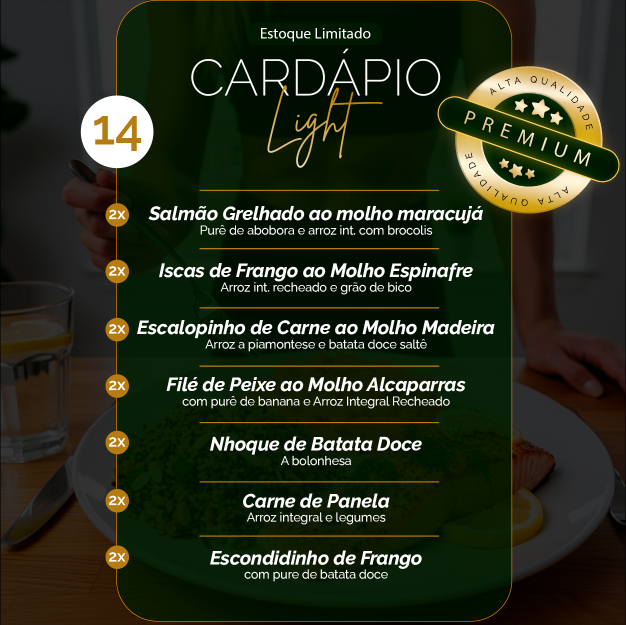 Kit Marmitas Fitness Premium Emagrecimento 14 DIas