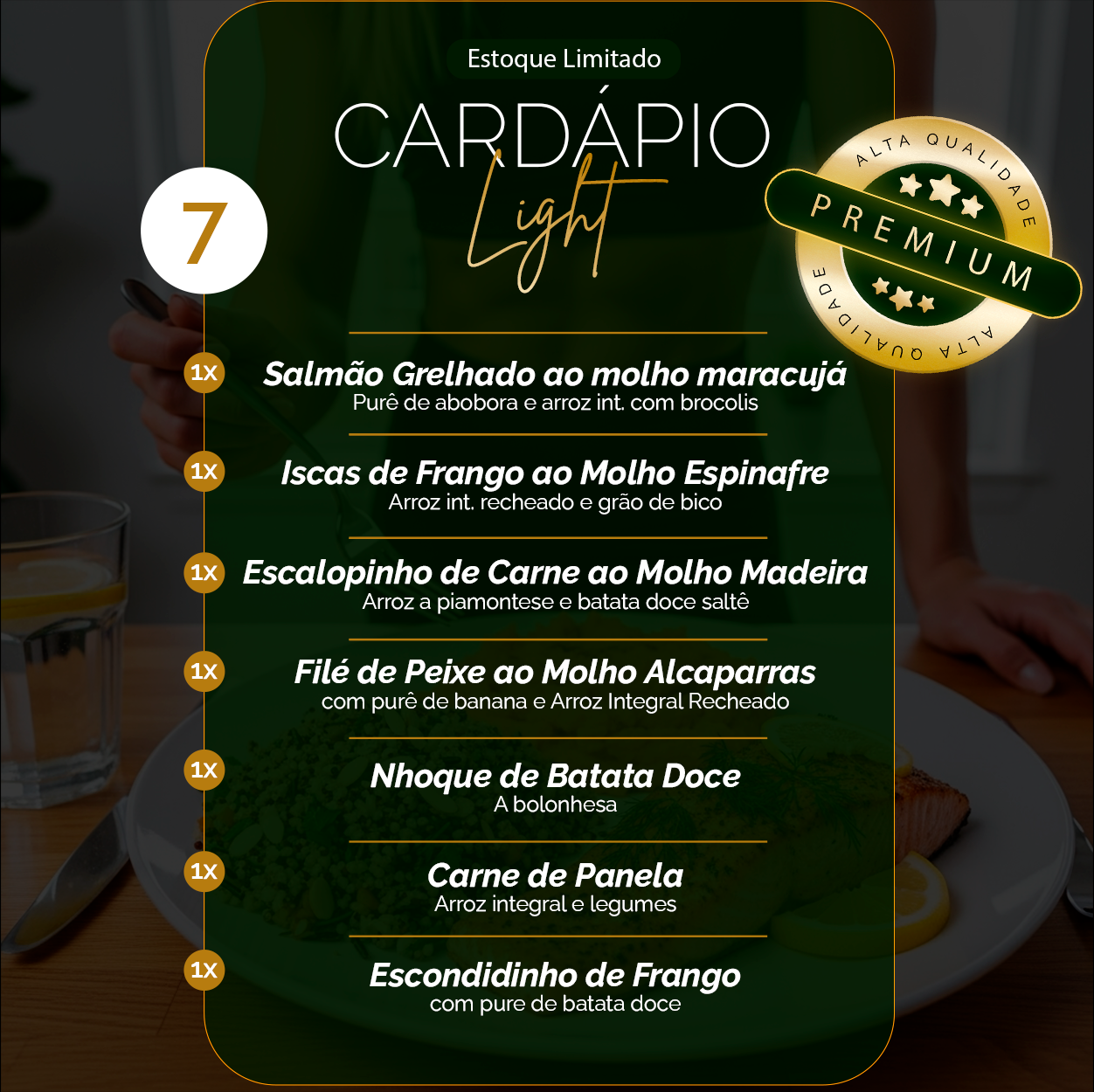 Kit Marmitas Fitness Premium Emagrecimento 7 DIas
