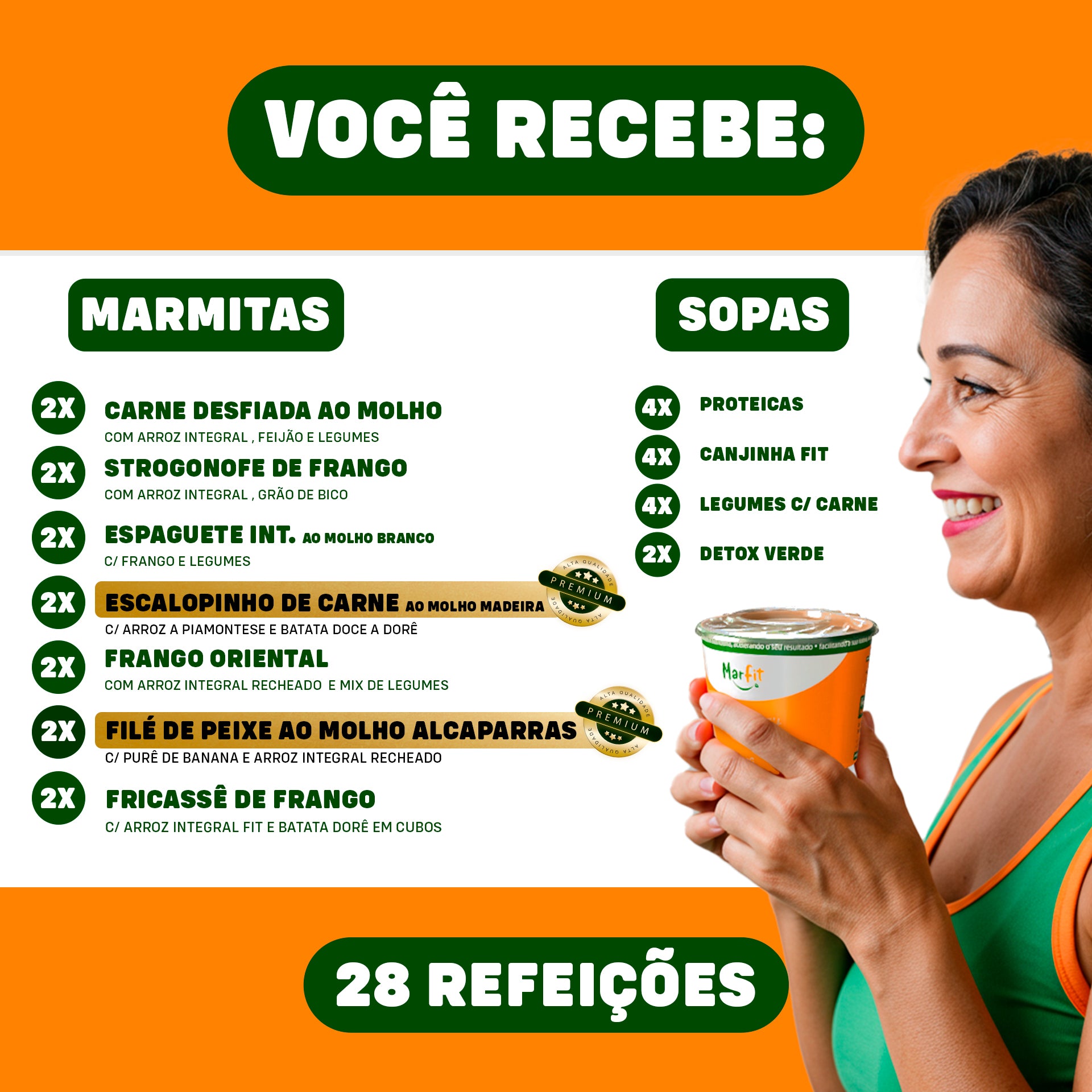 Kit Sopas e marmitas Emagrecimento 14 Dias