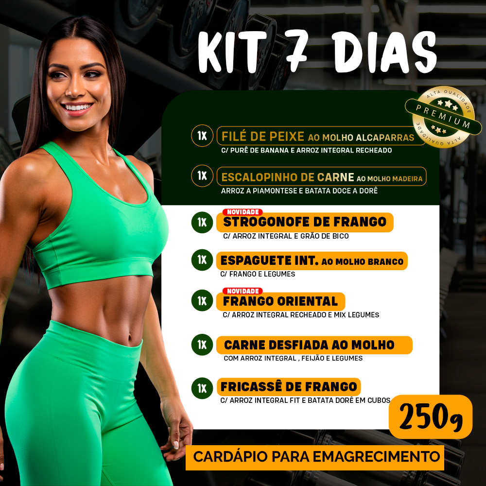 Kit Marmitas Fitness Almoço Emagrecimento 7 Dias