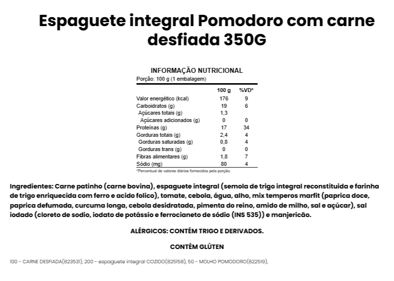 Espaguete Int. Com carne desfiada - 350g