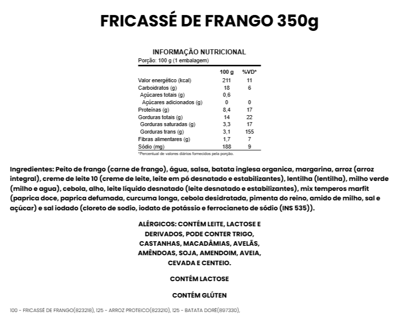 Fricassê de Frango - 350g