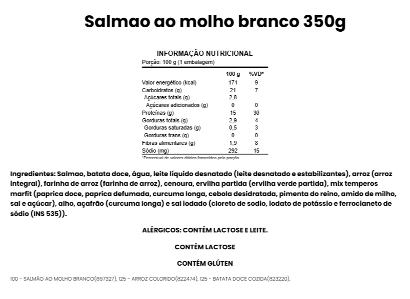 Salmão ao molho branco - 350g