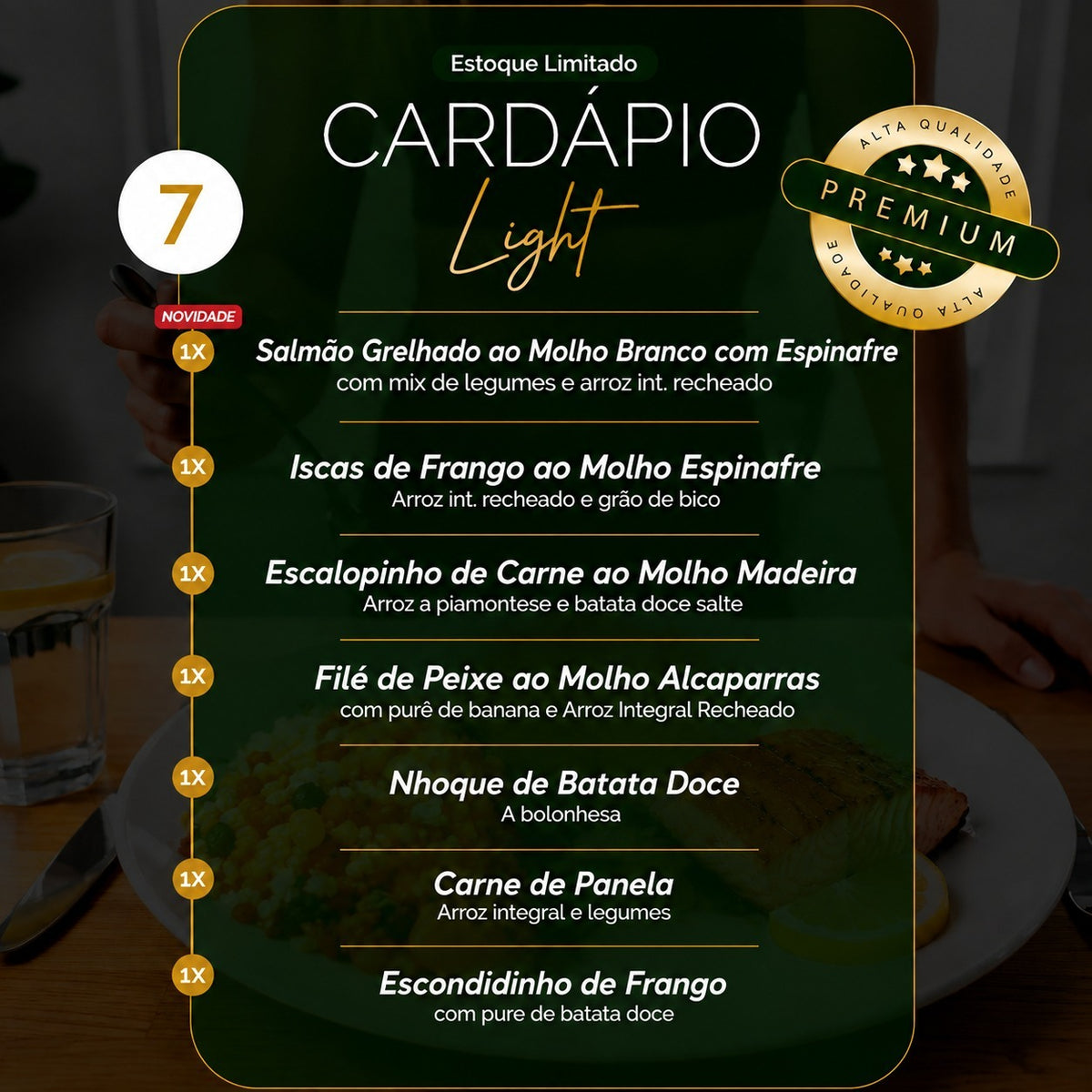 Kit Marmitas Fitness Premium Emagrecimento 7 DIas