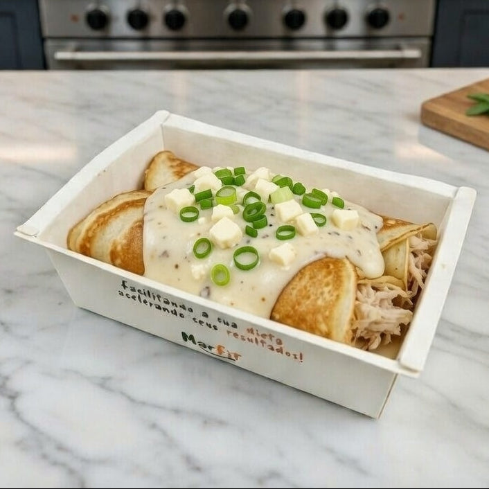 Panqueca Int. de frango ao molho branco - 350 Kcal