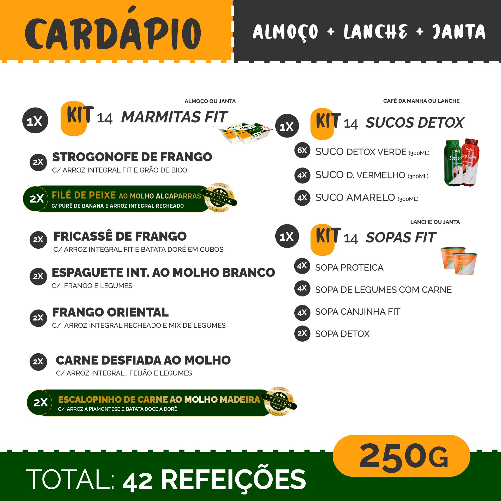 Dieta completa para emagrecer 14 Dias - Almoço, lanche e Janta