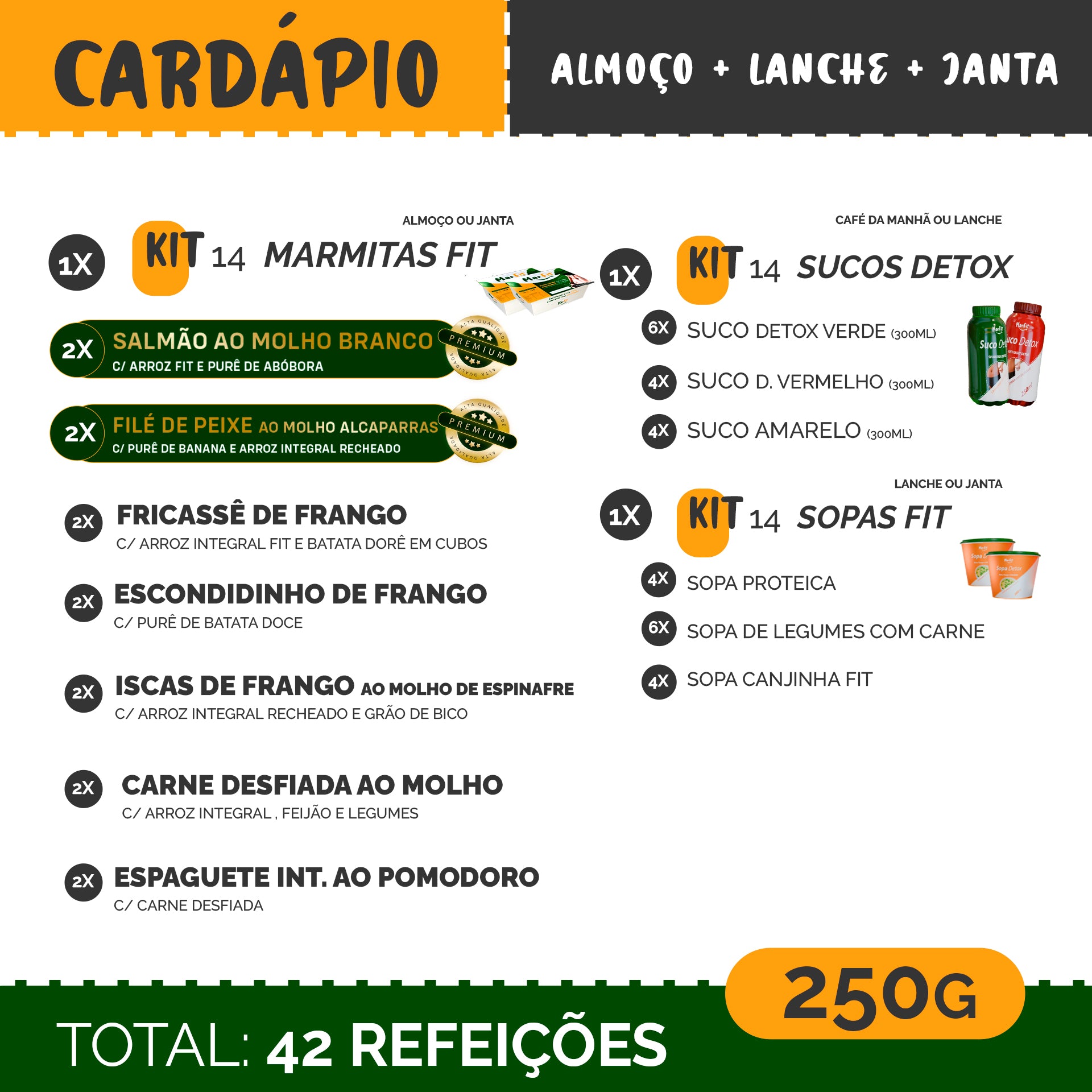 Dieta completa para emagrecer 14 Dias - Almoço, lanche e Janta