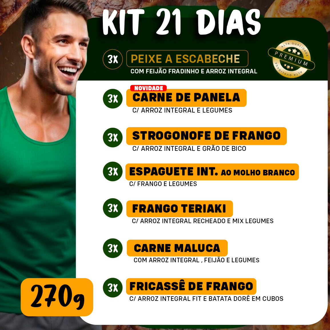 Kit Marmitas Light HIGH PROTEIN 21 Dias