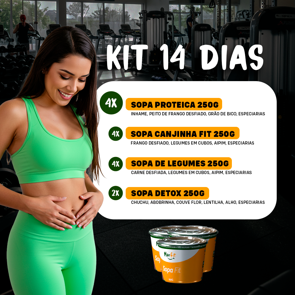 Kit Sopas Fit Jantar Emagrecimento 14 Dias