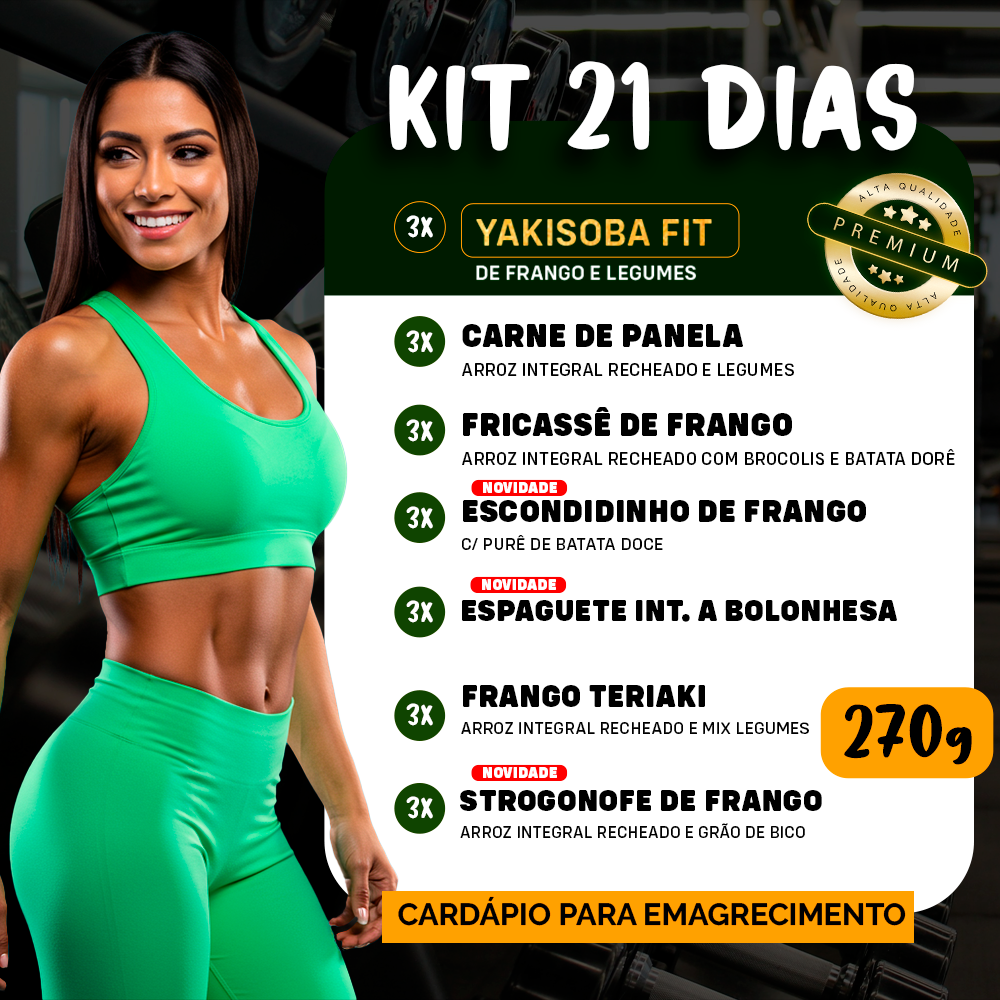 Kit Marmitas Fitness Almoço Emagrecimento 21 DIas