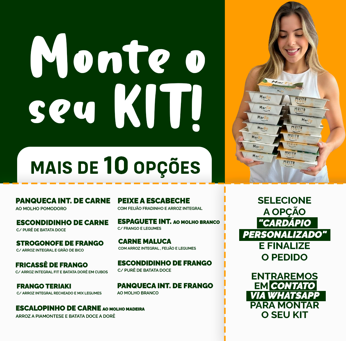 Kit Marmitas Fitness Almoço Emagrecimento 14 DIas