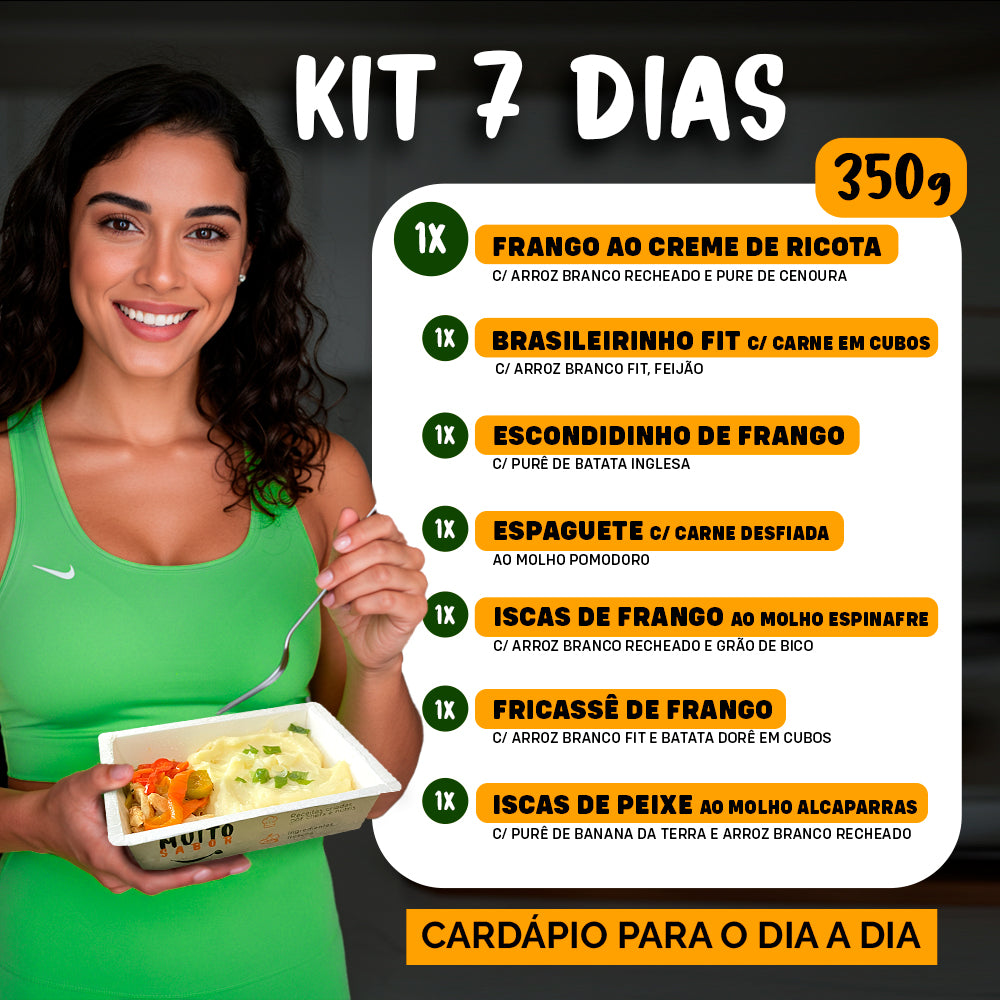 Kit Marmitas Fitness Almoço Dia a Dia 7 DIas- 350G
