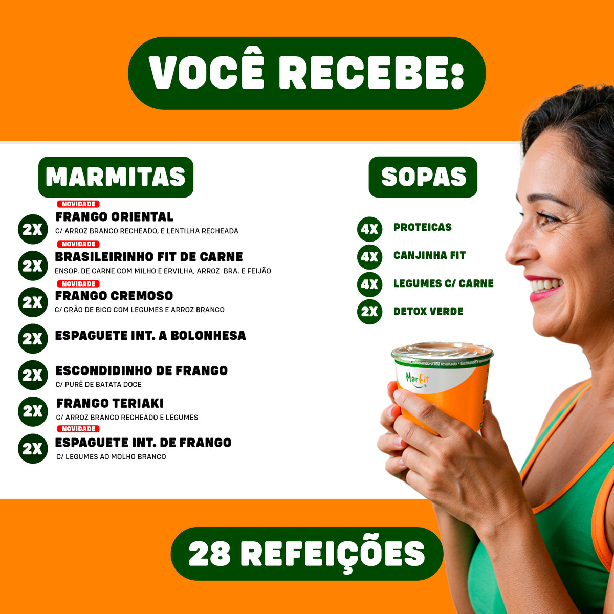 Kit Sopas e marmitas Emagrecimento 14 Dias