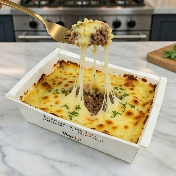 Escondidinho de carne, com pure de batata doce - 350 Kcal